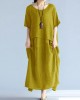 baggy gray long linen dresses oversized layered cotton maxi dress vintage short sleeve cotton clothing baggy gray long linen dresses oversized layered cotton maxi dress vintage short sleeve cotton clothing