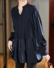 Navy Knit Blouses Puff Sleeve Winter Top Navy Knit Blouses Puff Sleeve Winter Top