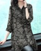 Stylish Peter Pan Collar Button Print Chiffon Shirt Tops Summer Stylish Peter Pan Collar Button Print Chiffon Shirt Tops Summer