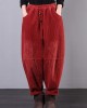 Modern Red Women Pants Oversize Fall Corduroy Pockets Cotton Casual Pants Modern Red Women Pants Oversize Fall Corduroy Pockets Cotton Casual Pants