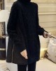 Women Chocolate Turtleneck Patchwork Thick Fall Sweater Women Chocolate Turtleneck Patchwork Thick Fall Sweater