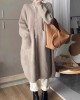 Casua Grey Turtleneck Pockets Button Thick Long Knit Sweater Fall Casua Grey Turtleneck Pockets Button Thick Long Knit Sweater Fall