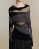 New Black Turtleneck Tulle Patchwork Thin Knit Sweaters Fall New Black Turtleneck Tulle Patchwork Thin Knit Sweaters Fall