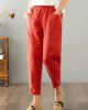 Natural Yellow Pockets Cotton Linen Pants Summer Natural Yellow Pockets Cotton Linen Pants Summer