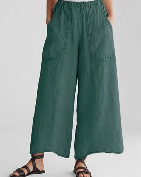 Cotton Linen Loose Wide Leg Casual Pants Cotton Linen Loose Wide Leg Casual Pants