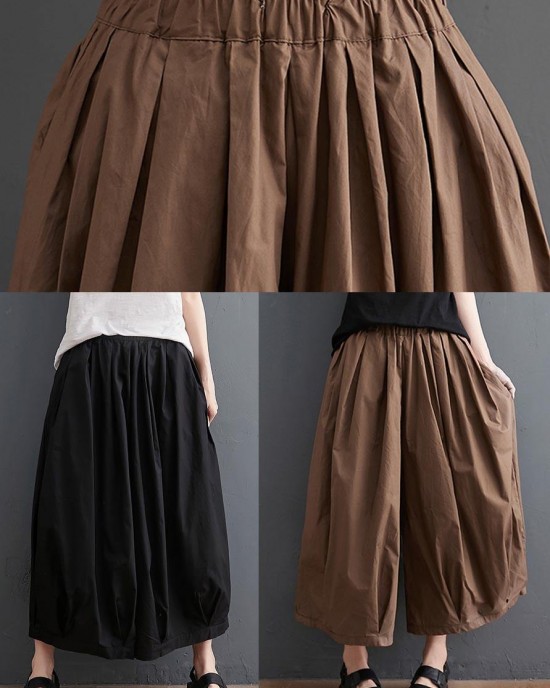 Modern Black High Waist asymmetrical design Summer Cotton Linen Pants Modern Black High Waist asymmetrical design Summer Cotton Linen Pants