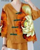 Yellow Button Shirt Tops Asymmetrical Half Sleeve Yellow Button Shirt Tops Asymmetrical Half Sleeve