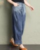 Classy Blue Pockets Loose Harem Fall Denim Pants Classy Blue Pockets Loose Harem Fall Denim Pants