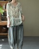 Stylish Green V Neck Print Fall Tops Long sleeve Stylish Green V Neck Print Fall Tops Long sleeve