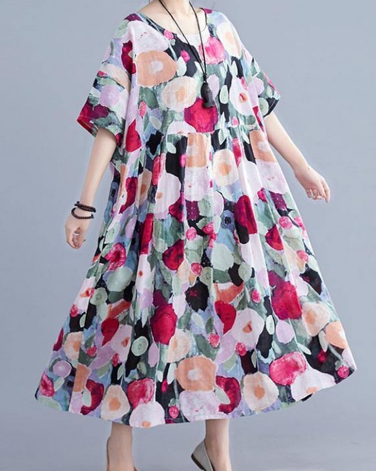 Bohemian floral Long dress half sleeve Cinched Maxi summer Dresses Bohemian floral Long dress half sleeve Cinched Maxi summer Dresses