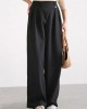 Women Casual Work Cross Button Design Wide Leg Pants Women Casual Work Cross Button Design Wide Leg Pants