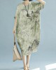 2025 blue long linen dress plus size O neck floral linen clothing dresses casual short sleeve baggy dresses linen caftans 2025 blue long linen dress plus size O neck floral linen clothing dresses casual short sleeve baggy dresses linen caftans