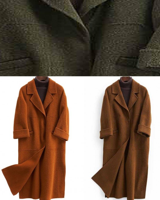 Fashion oversized trench coat half sleeve coats chocolate Notched Woolen Coats Fashion oversized trench coat half sleeve coats chocolate Notched Woolen Coats