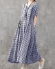 Vivid patchwork linen quilting dresses Runway black plaid Dresses summer Vivid patchwork linen quilting dresses Runway black plaid Dresses summer