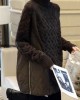 Women Chocolate Turtleneck Patchwork Thick Fall Sweater Women Chocolate Turtleneck Patchwork Thick Fall Sweater