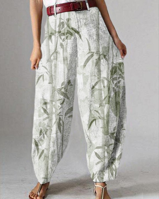 Women High Waist Button Solid Color Harem Pants with Pocket Women High Waist Button Solid Color Harem Pants with Pocket