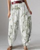 Women High Waist Button Solid Color Harem Pants with Pocket Women High Waist Button Solid Color Harem Pants with Pocket