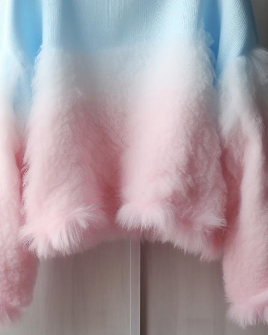 Chic Gradient Color Fluffy Cozy Cotton Knit Sweaters Fall Chic Gradient Color Fluffy Cozy Cotton Knit Sweaters Fall
