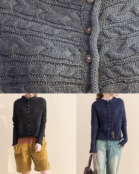 Pullover black knitted cardigans oversized fall knitted coat o neck Button Down tops Pullover black knitted cardigans oversized fall knitted coat o neck Button Down tops