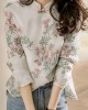 Unique Beige Print Linen Blouses Spring Unique Beige Print Linen Blouses Spring