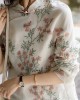 Unique Beige Print Linen Blouses Spring Unique Beige Print Linen Blouses Spring