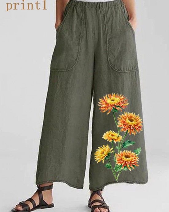Cotton Linen Loose Wide Leg Casual Pants Cotton Linen Loose Wide Leg Casual Pants