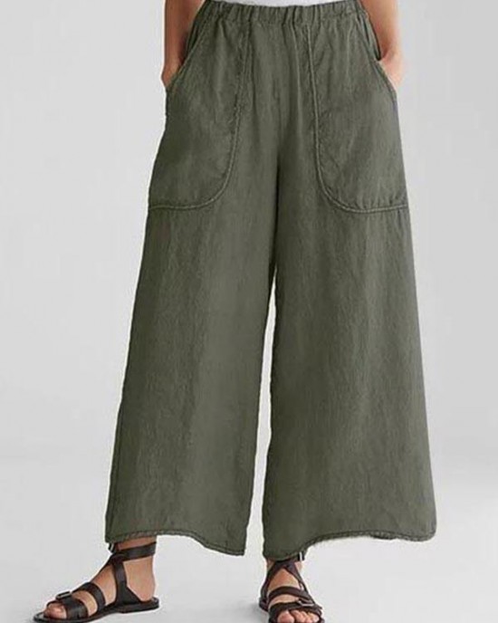 Cotton Linen Loose Wide Leg Casual Pants Cotton Linen Loose Wide Leg Casual Pants