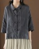 Beautiful Green Peter Pan Collar Pockets Summer Linen top Beautiful Green Peter Pan Collar Pockets Summer Linen top
