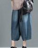 Women Spring Casual Big Pockets Solid Loose Jeans Women Spring Casual Big Pockets Solid Loose Jeans