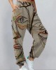 Vintage Abstract Portrait Graffiti Art Print Elastic Waist Jogging Pants Vintage Abstract Portrait Graffiti Art Print Elastic Waist Jogging Pants