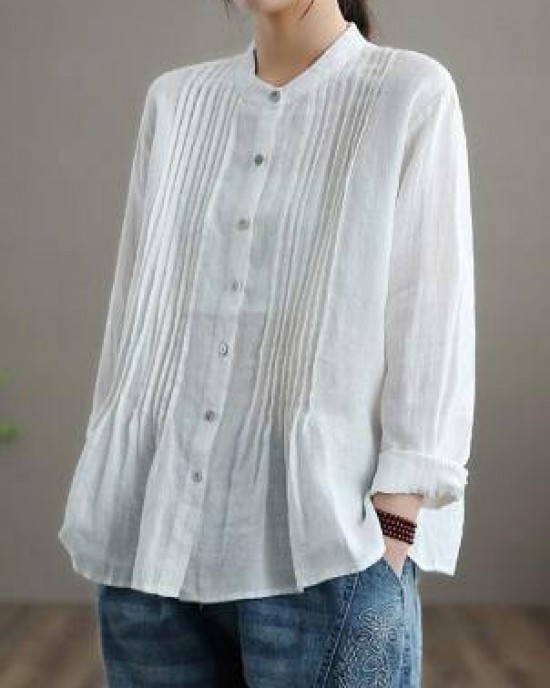 Organic White Linen Shirt Tunics Women Ramie Blouse Organic White Linen Shirt Tunics Women Ramie Blouse