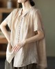 Plus Size Orange Peter Pan Collar Pockets Patchwork Ramie Cardigan Plus Size Orange Peter Pan Collar Pockets Patchwork Ramie Cardigan