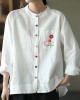 Modern White Loose Patchwork Pockets Fall Long Sleeve Blouse Top Modern White Loose Patchwork Pockets Fall Long Sleeve Blouse Top