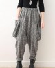 Original design retro gray thick loose large size warm knitted plaid Harlan bloomers Original design retro gray thick loose large size warm knitted plaid Harlan bloomers