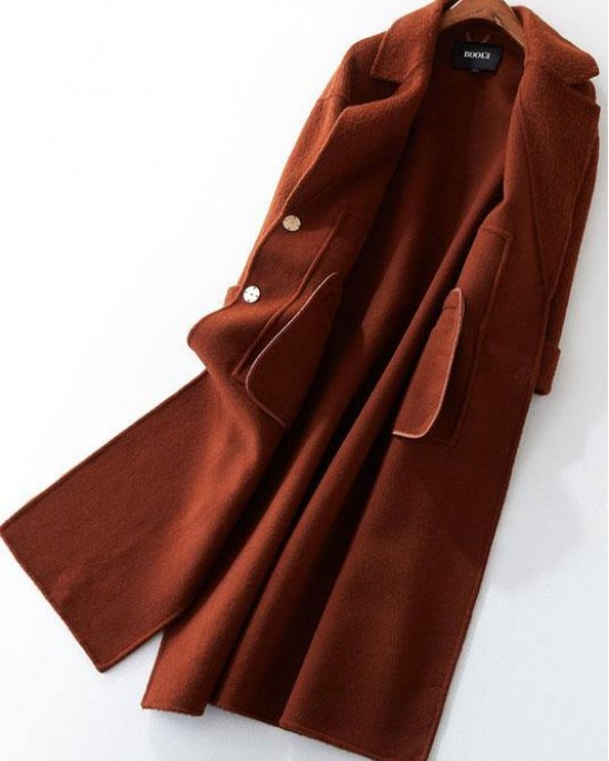 Fashion oversized trench coat half sleeve coats chocolate Notched Woolen Coats Fashion oversized trench coat half sleeve coats chocolate Notched Woolen Coats
