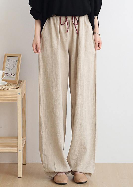 Casual nude trousers women 2025 new spring and summer bloomers linen high waist carrot pants