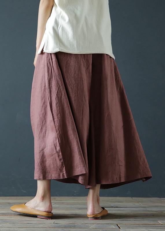 Chunxin original design cotton and linen wide-leg pants