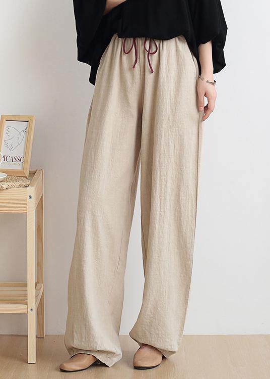 Casual nude trousers women 2025 new spring and summer bloomers linen high waist carrot pants